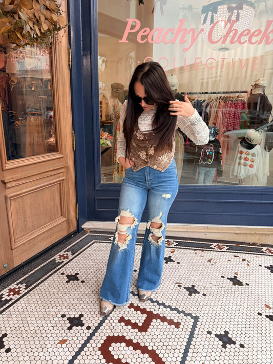 Midwest Destroyed Raw Hem Denim