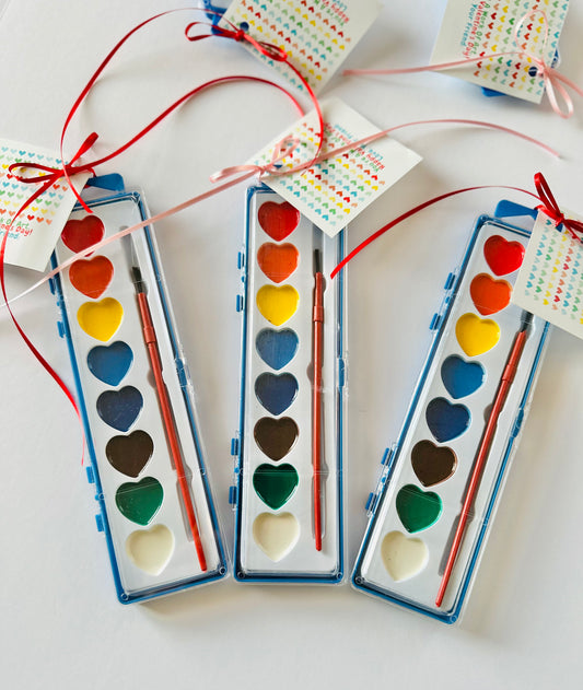 Watercolor Heart Shaped Paint + Valentines Card