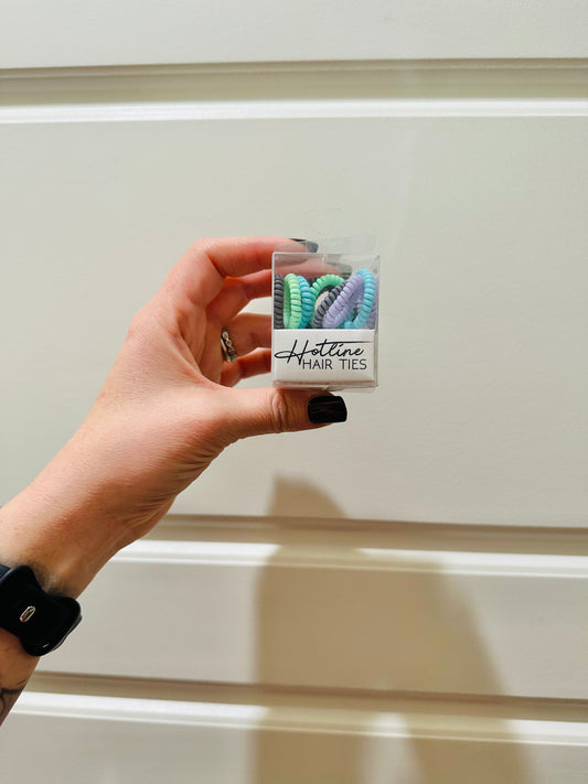 MINI Ouchless Creaseless Hair Tie Set Of 10 Mini Purples + Blues