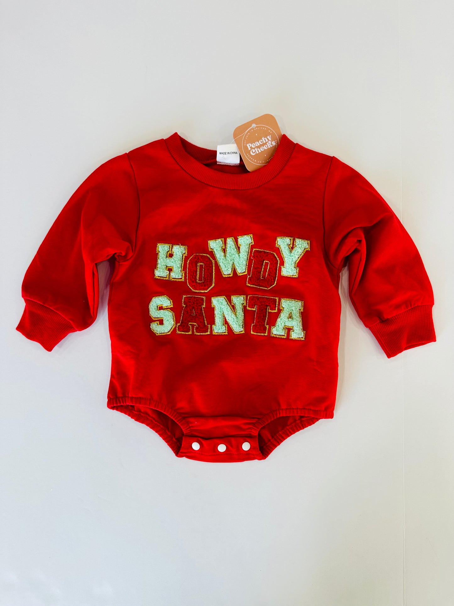 Howdy Santa Chenille Patch Bubble 0/3M  RTS