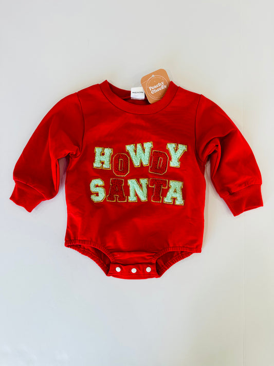 Howdy Santa Chenille Patch Bubble 0/3M  RTS