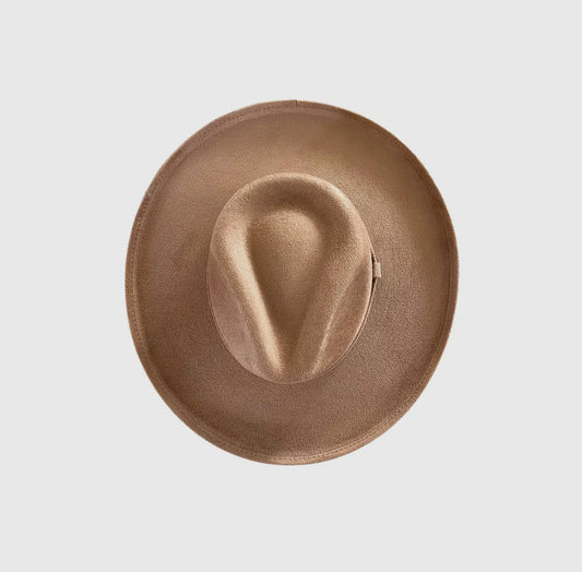 Tan Pencil Curl Stiff Brim Hat RTS