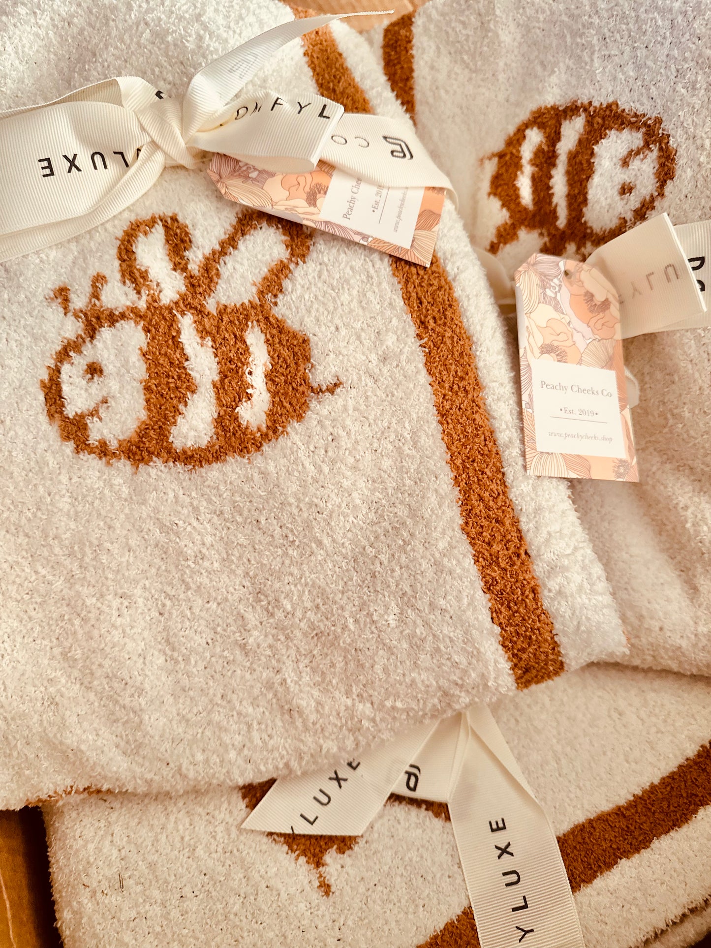Sweet As Honey, Honey Bee Luxe Baby Throw Blanket RTS