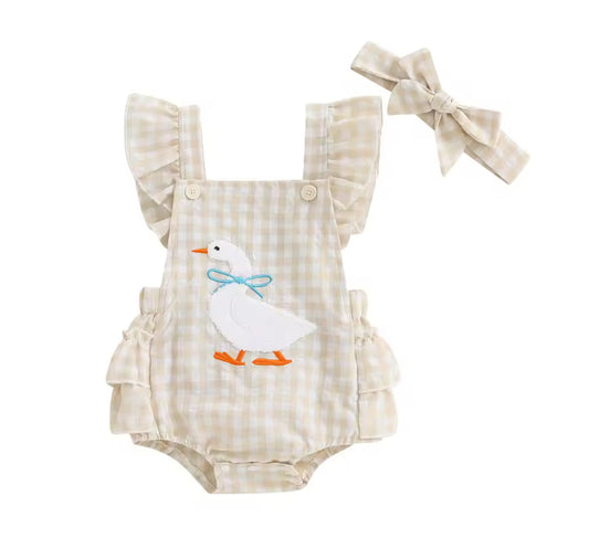 Ruffle Butts Vintage Goose Romper