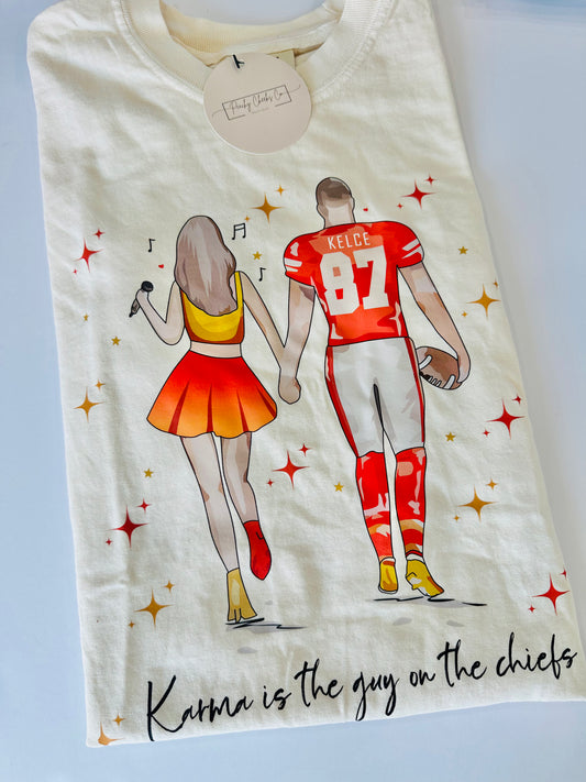 Swift + Kelce Comfort Color Tee - Medium