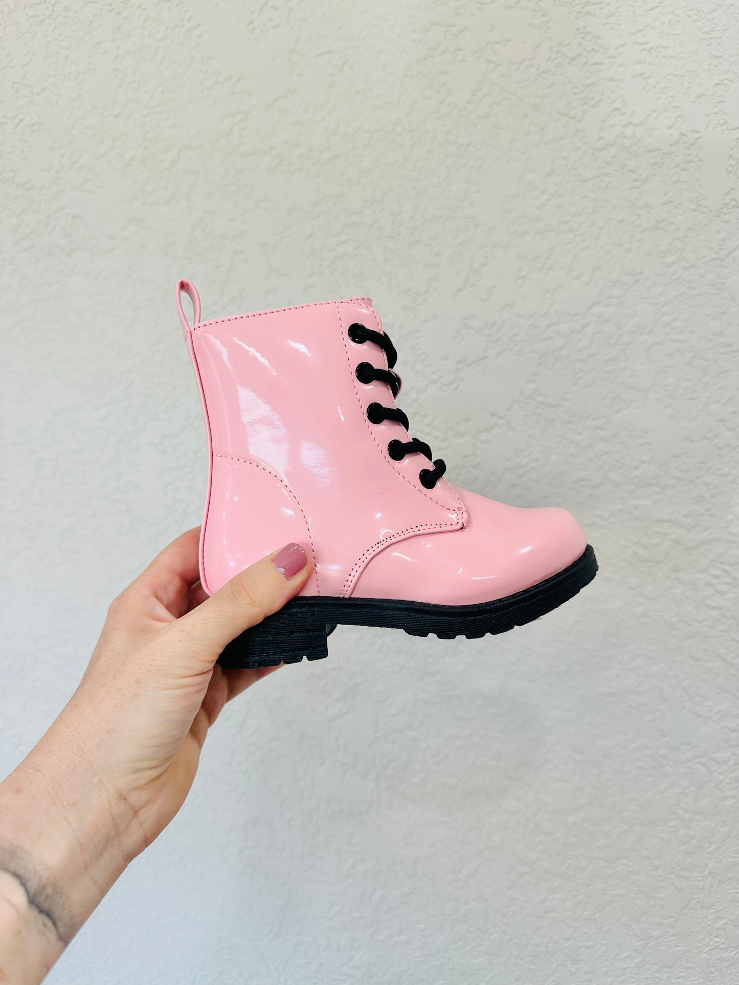 Harlee Pink Combat Boots
