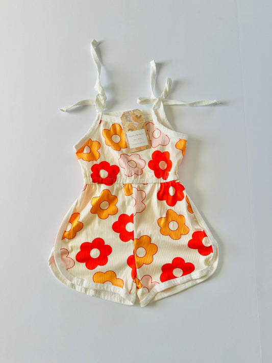 Raelynn Retro Floral Tie Top Romper RTS