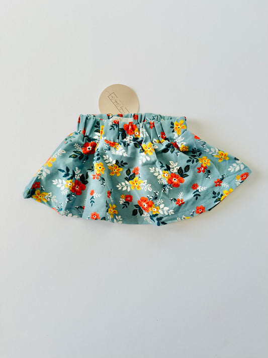 Wild Flower Skirt 0/3M RTS (great for baby-dolls!)