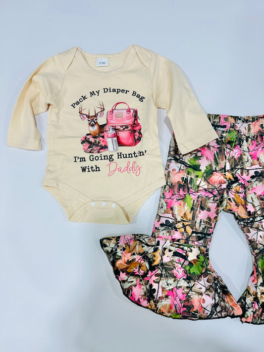 Pack My Diaper Bag, I’m Going Hunting With Daddy SET RTS