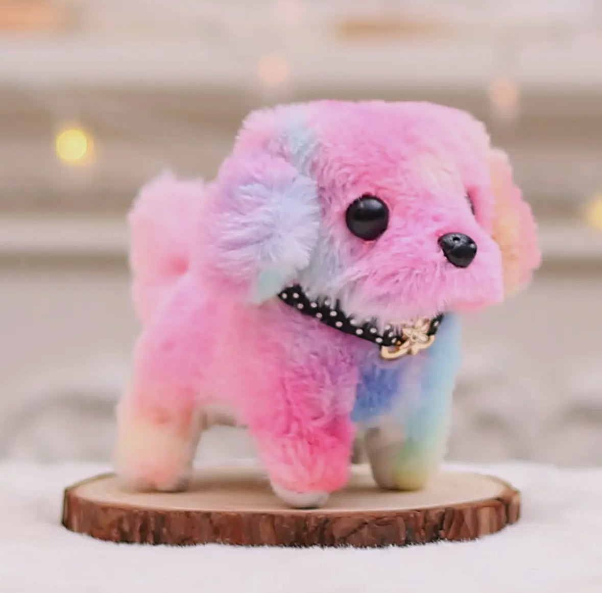 Walking Rainbow Tie Dye Plush Puppy