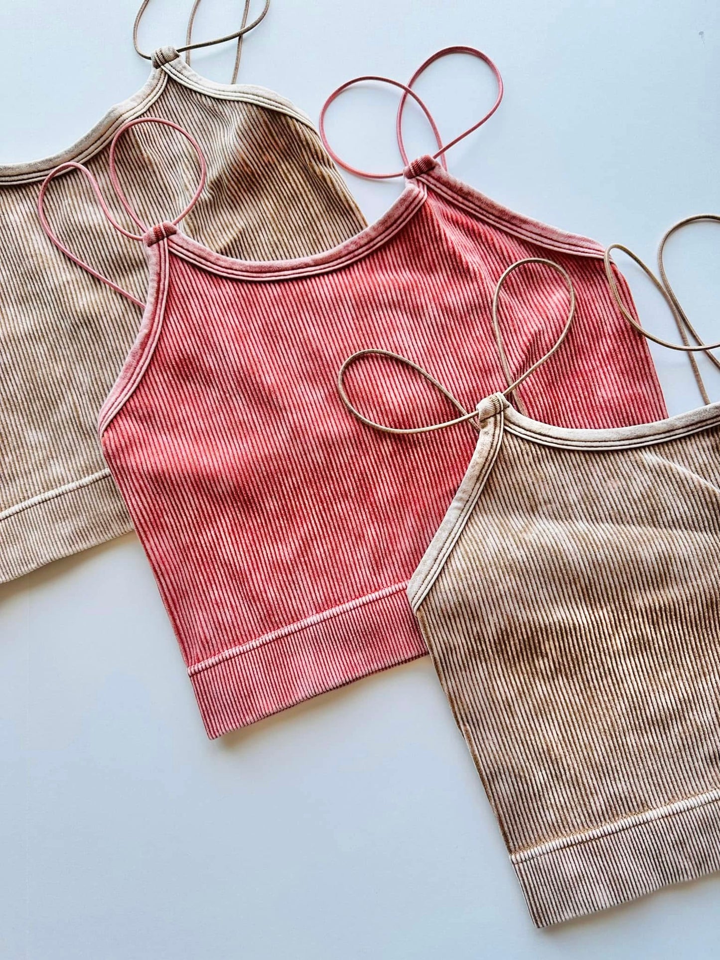 Baylor Acid Washed Spaghetti Strap Bralette RTS