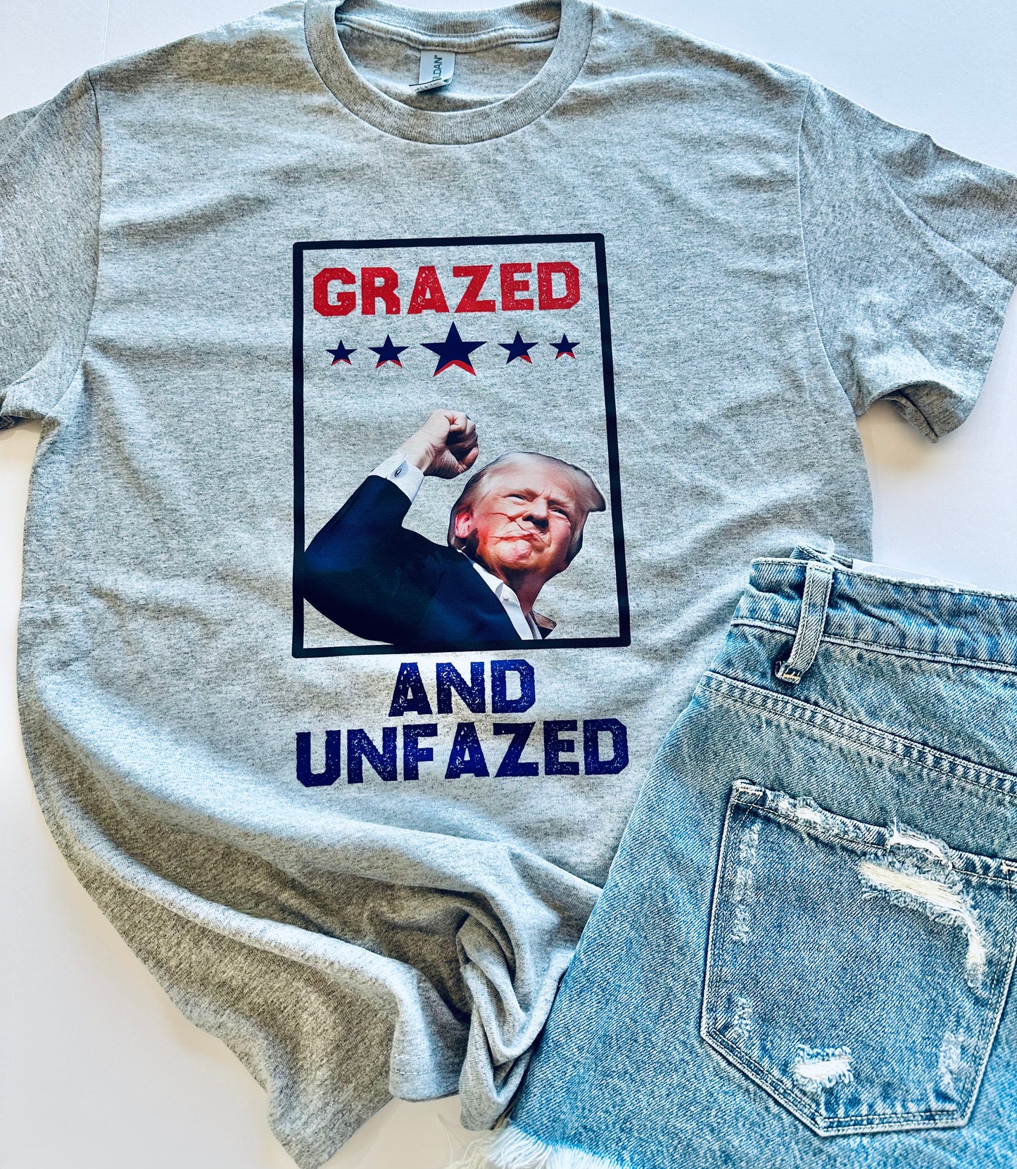 Grazed & Unfazed Sport Gray Gildan Tee Small