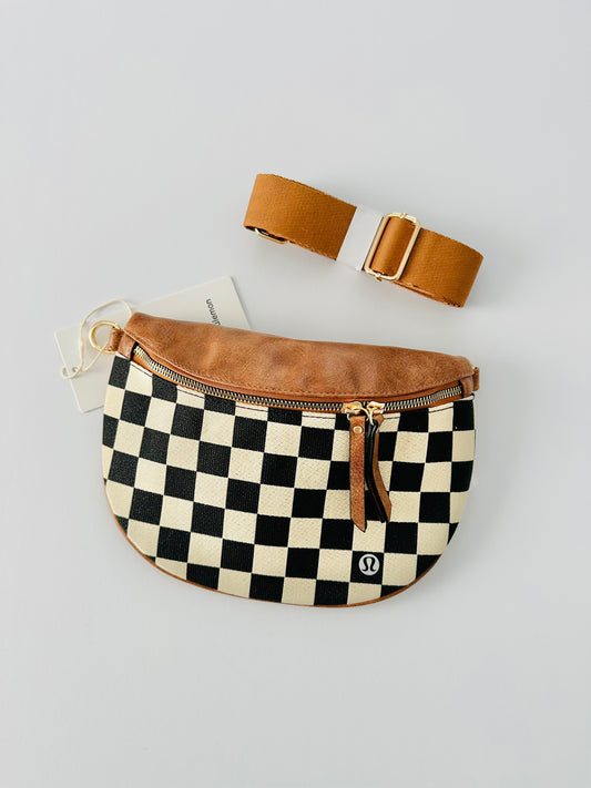 Checkered + Leather Bum Bag RTS