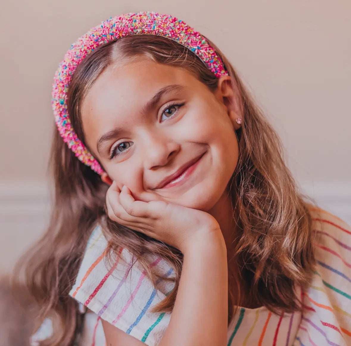 Hot Pink Padded Sprinkles Headband