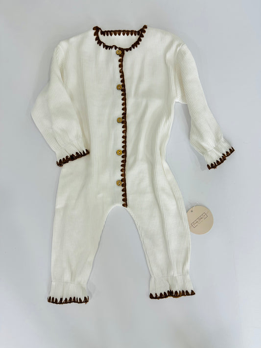 Vivian Vintage Ivory Onesie Hem Detail RTS