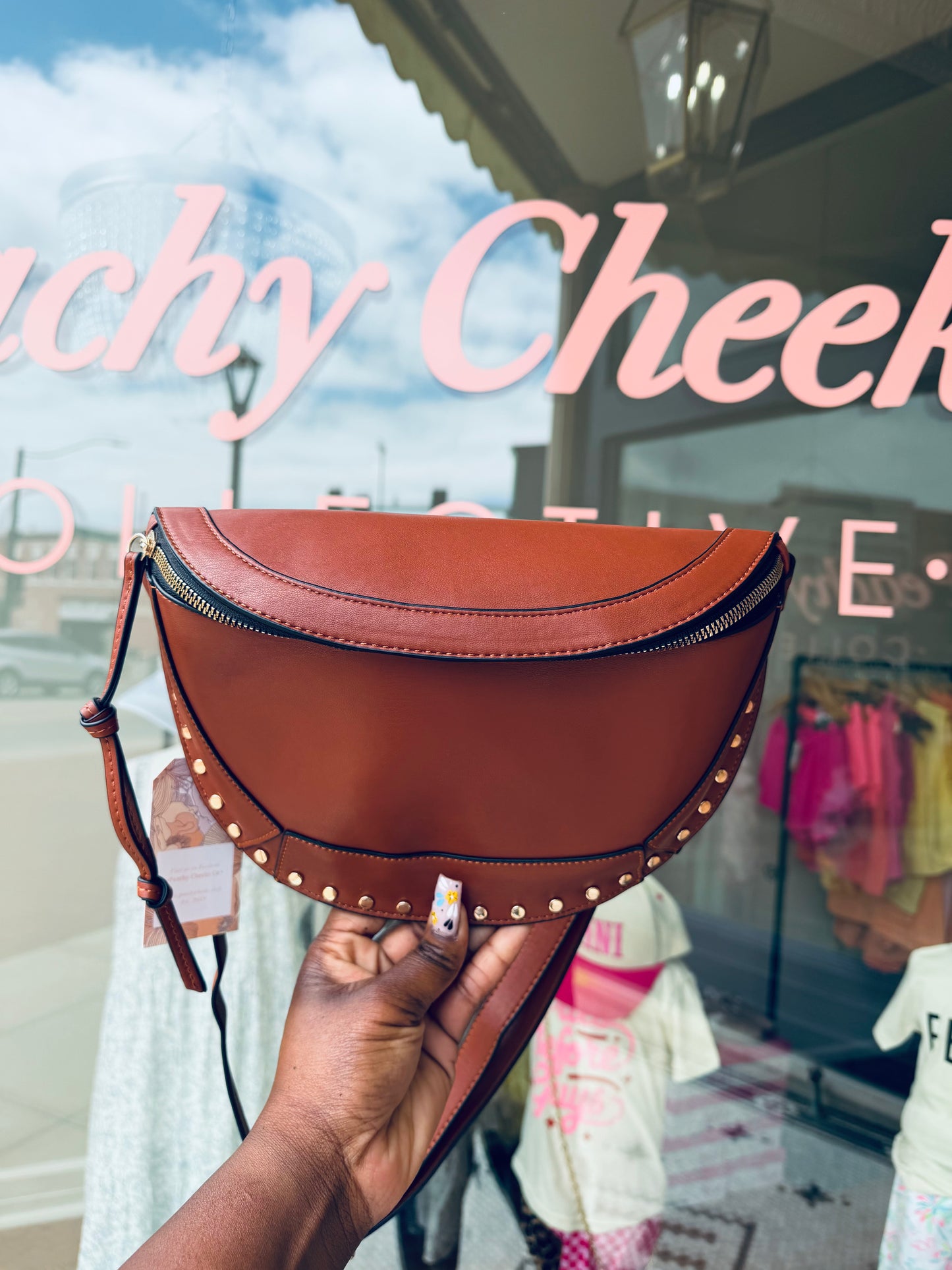 Camel Studded Bum Bag