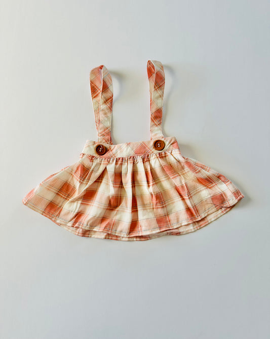 Pink Plaid Overall Skirt