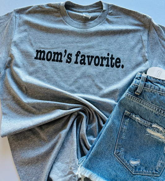Mom’s Favorite Heather Gray Gildan Tee