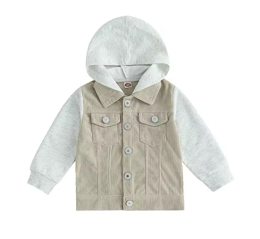 Corduroy Cream Hooded Shacket