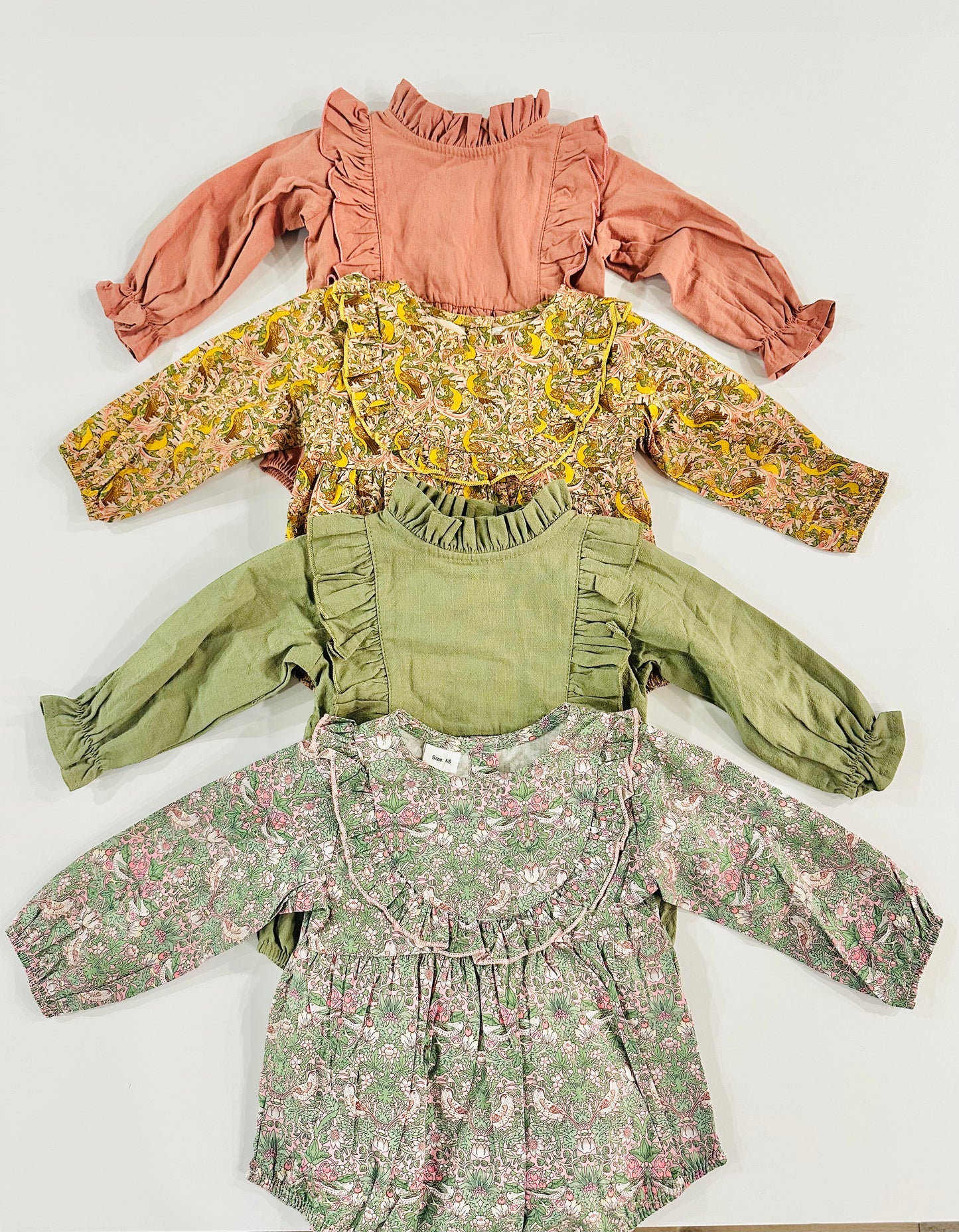 Sage Vintage Ruffle Romper
