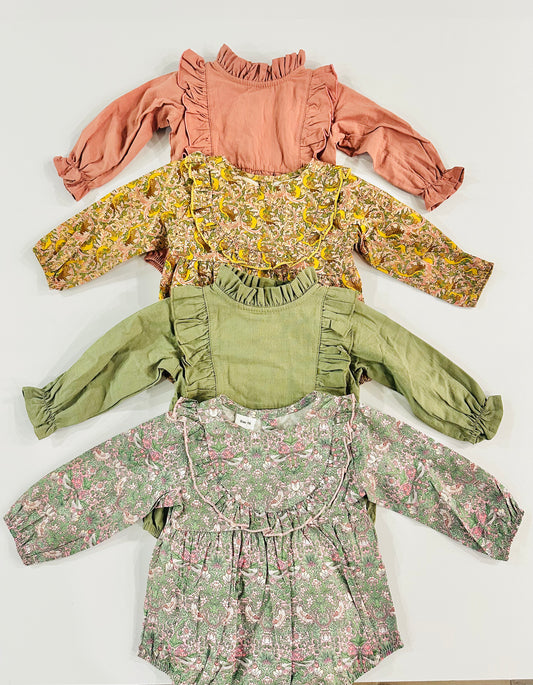 Sage Vintage Ruffle Romper
