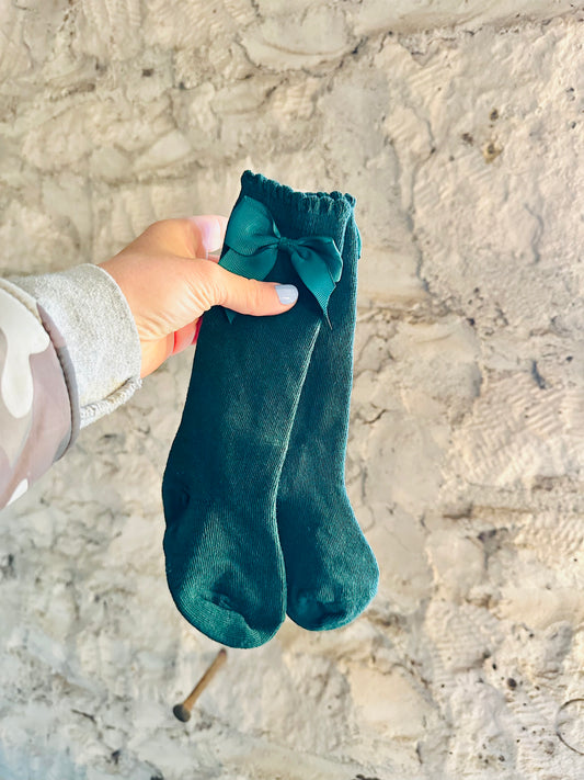 Vintage Green Bow Stockings/Socks RTS