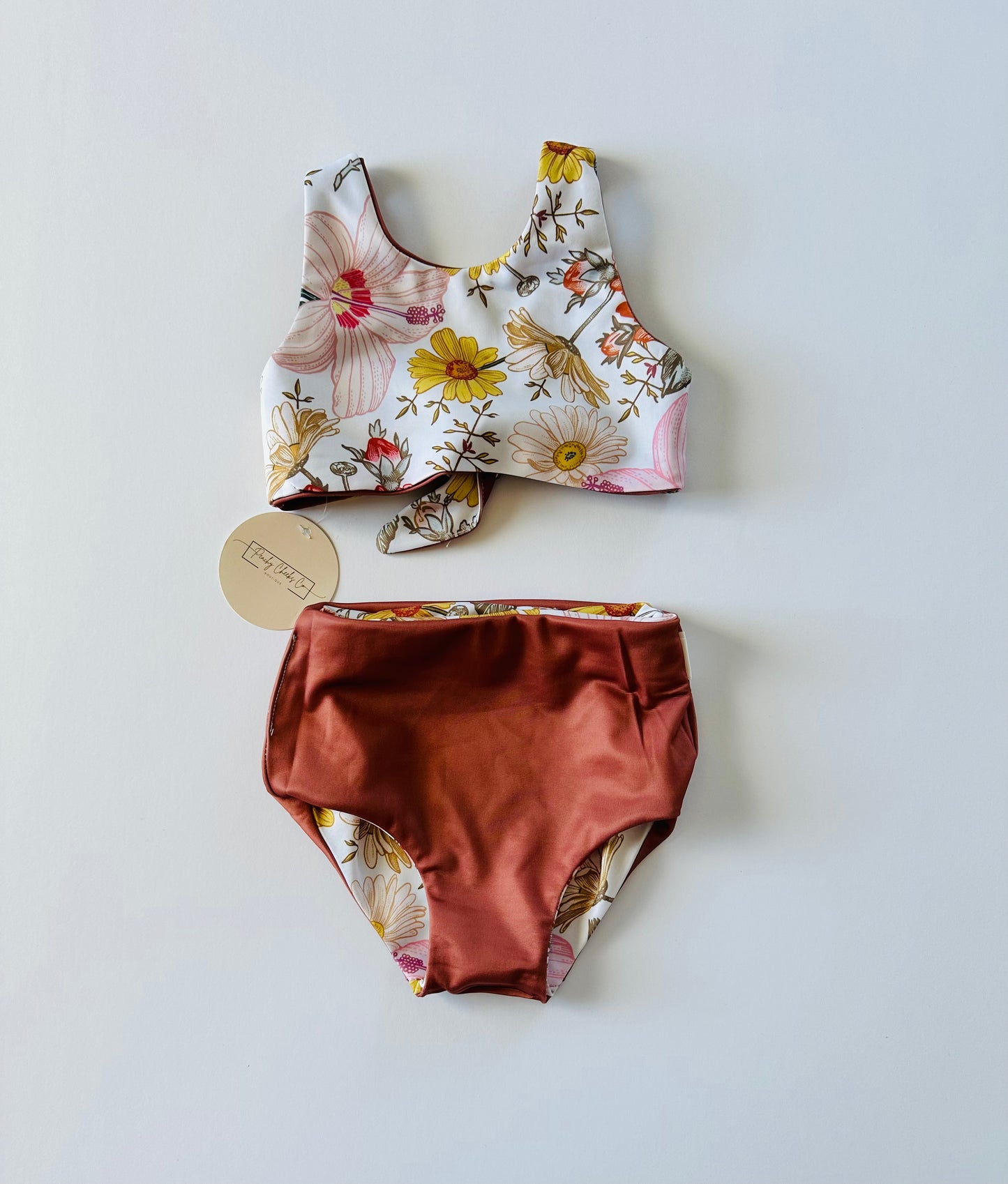 Luna 2 Piece Reversible Swimmie 12/18M Floral/Rust RTS