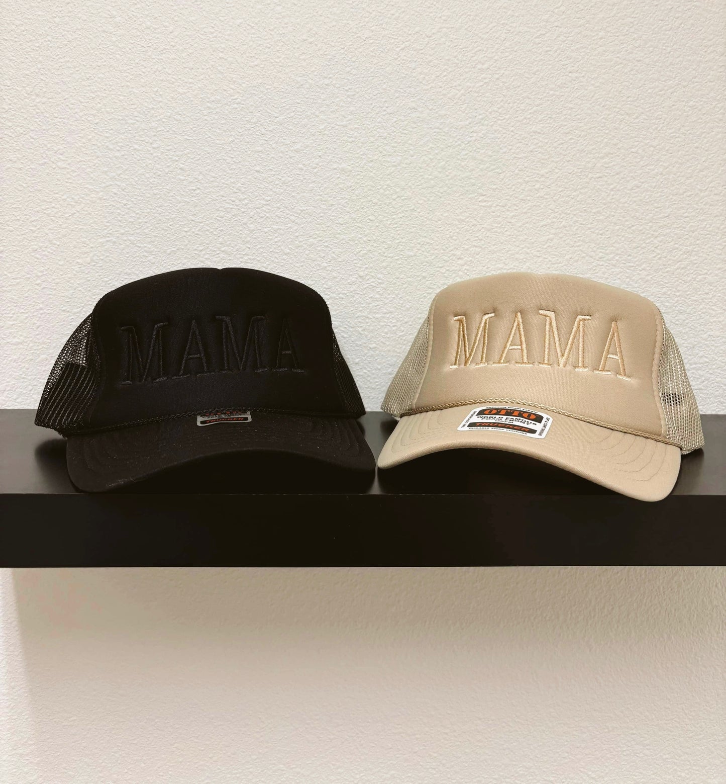 Khaki on Khaki Embroidered Mama Trucker Hat