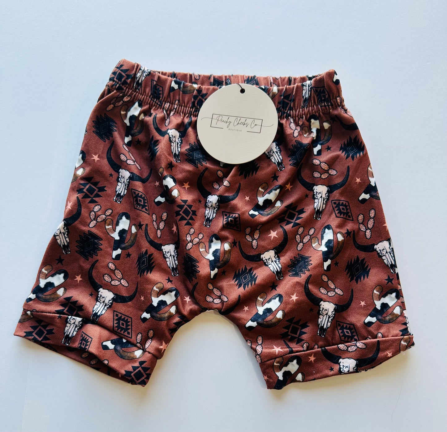 Brown Longhorn Shorts 12M