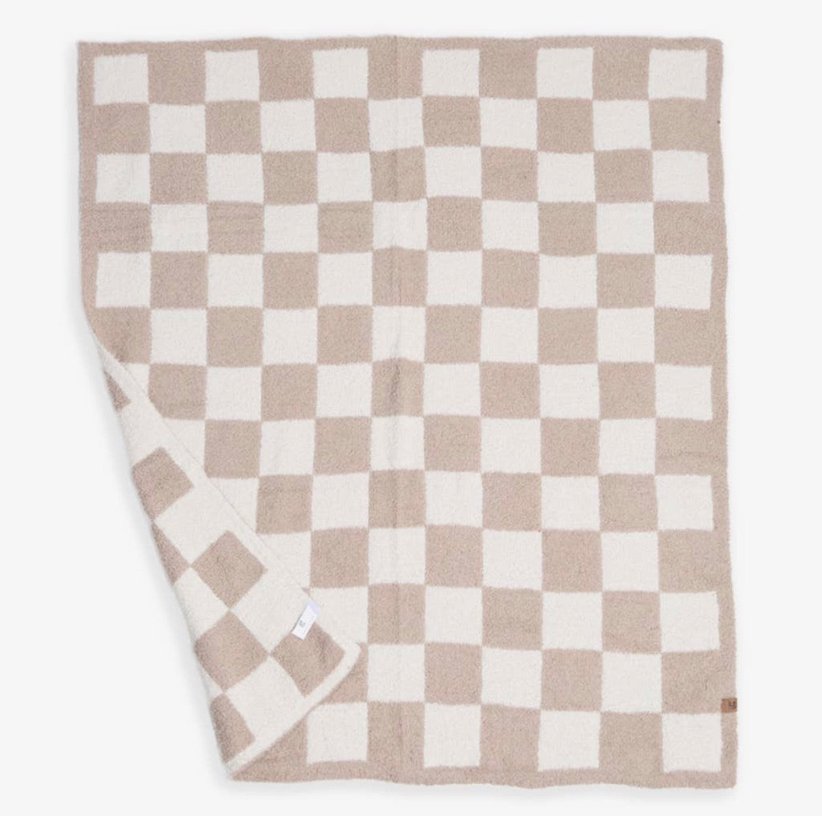 Kids Neutral Checkered Luxe Throw Blanket