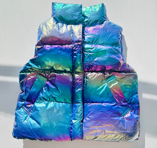 Outta This World Plum Puffer Vest 4T, 7/8Y