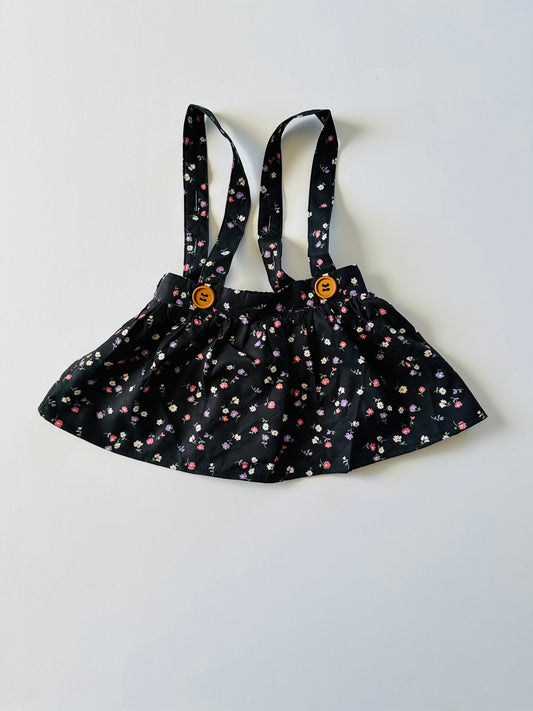 Black Floral Overall Skirt 0/3M