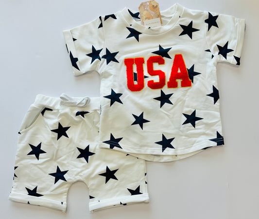 Star Spangled USA Chenille Patch Set
