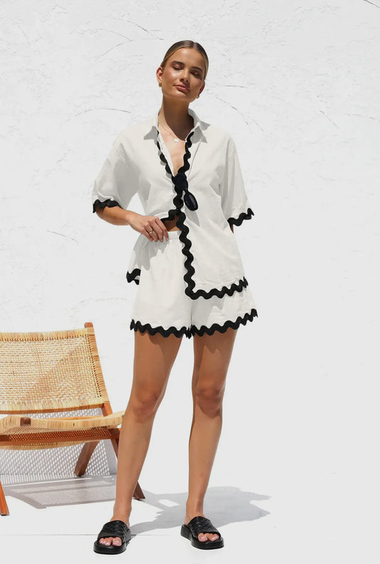 Wavy Lace Vacay Short Set RTS
