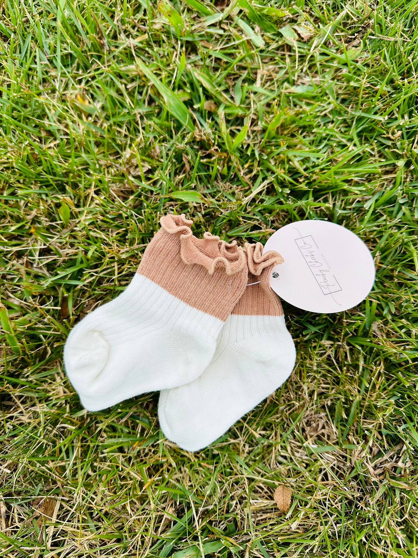 Mocha Frilly Socks 6/12M
