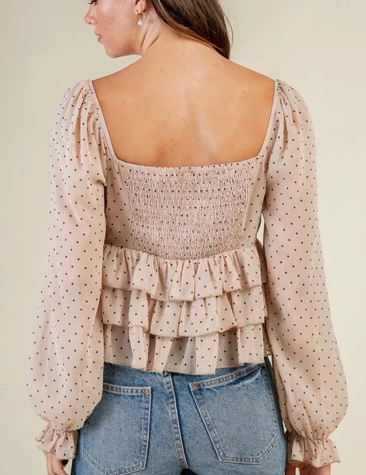 Luna Lace Trim Babydoll Top