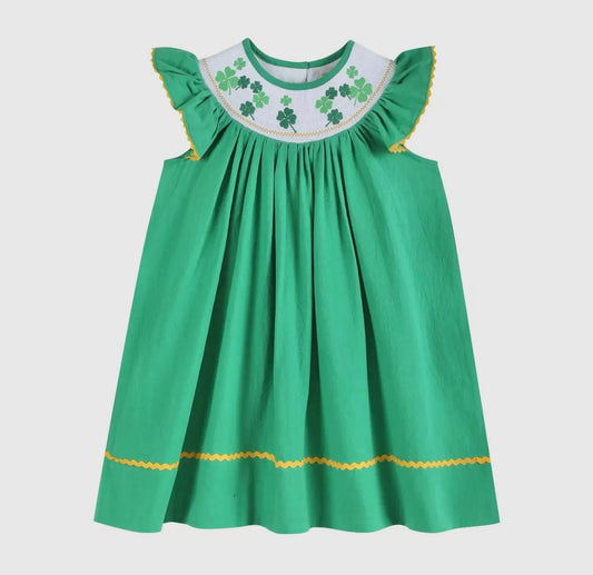 Lucky Clover St. Patrick’s Day Smocked Dress - RTS