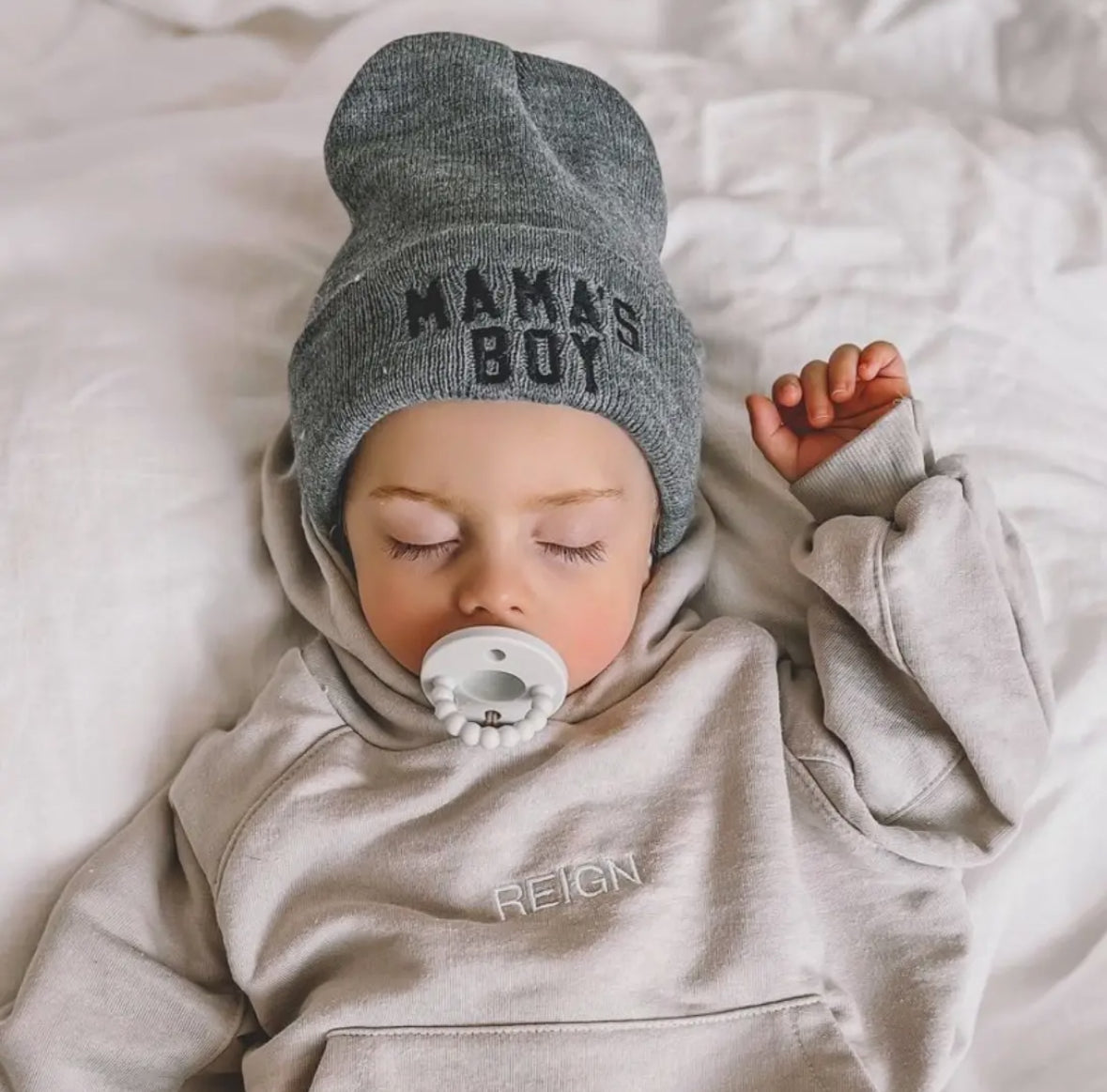 Mama’s Boy Embroidered Beanie RTS
