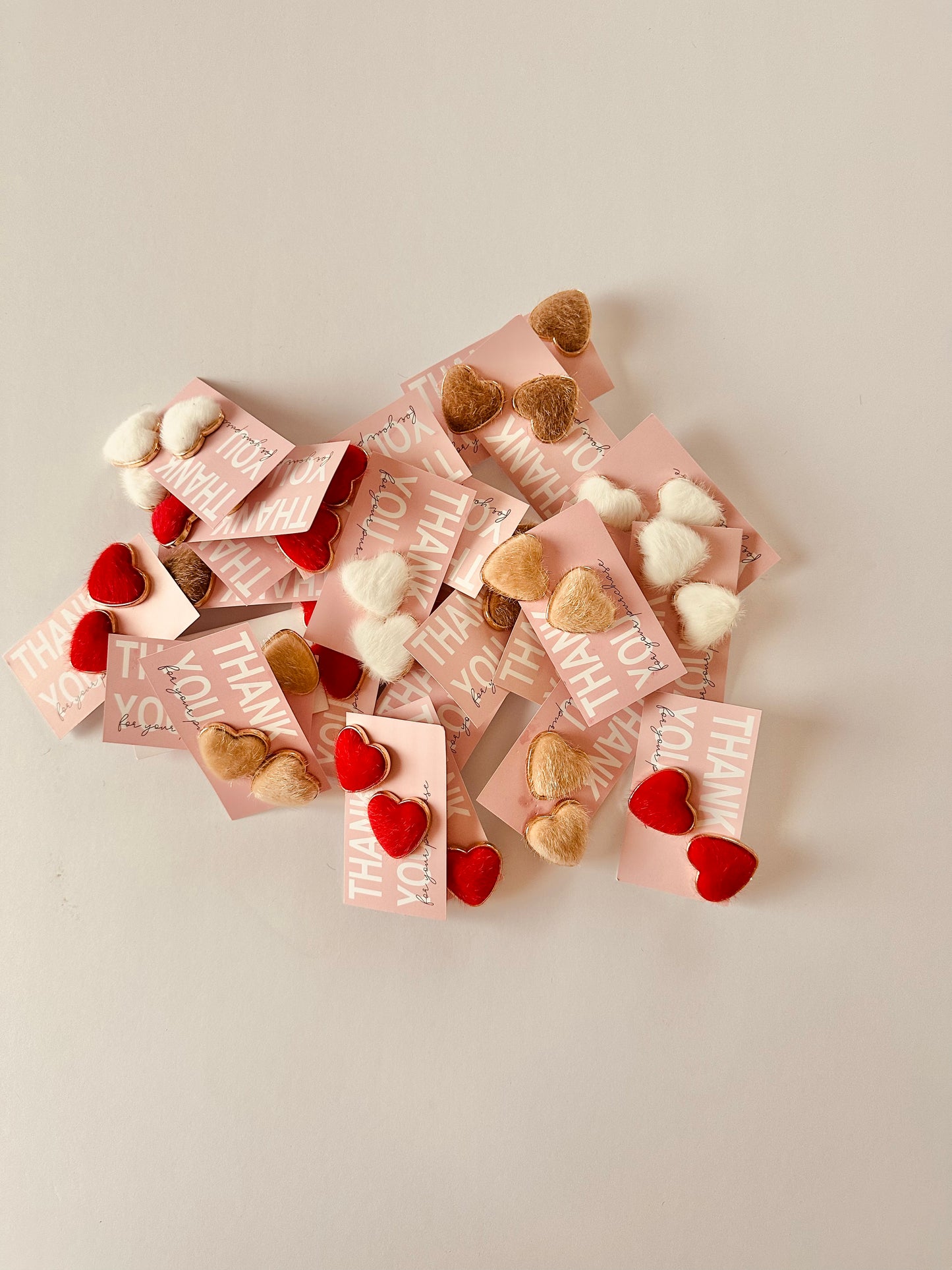 Fuzzy Heart Earrings RTS