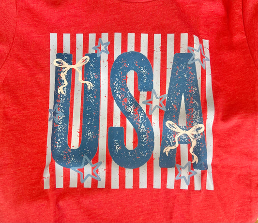 USA Stars & Bows Kids Tee