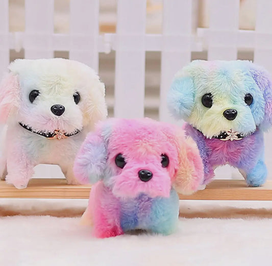 Walking Rainbow Tie Dye Plush Puppy