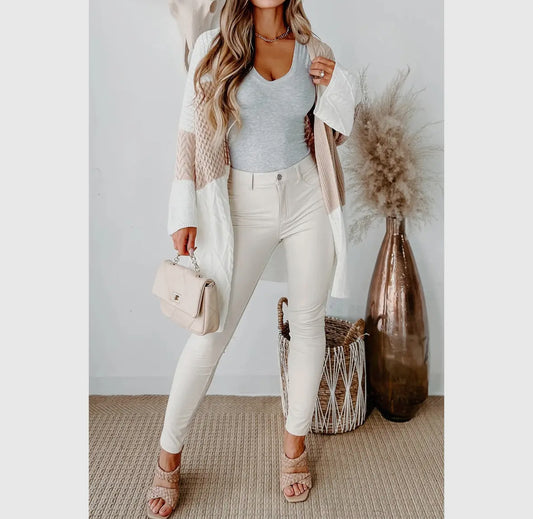 Bell Sleeve Color Block Cozy Cardigan