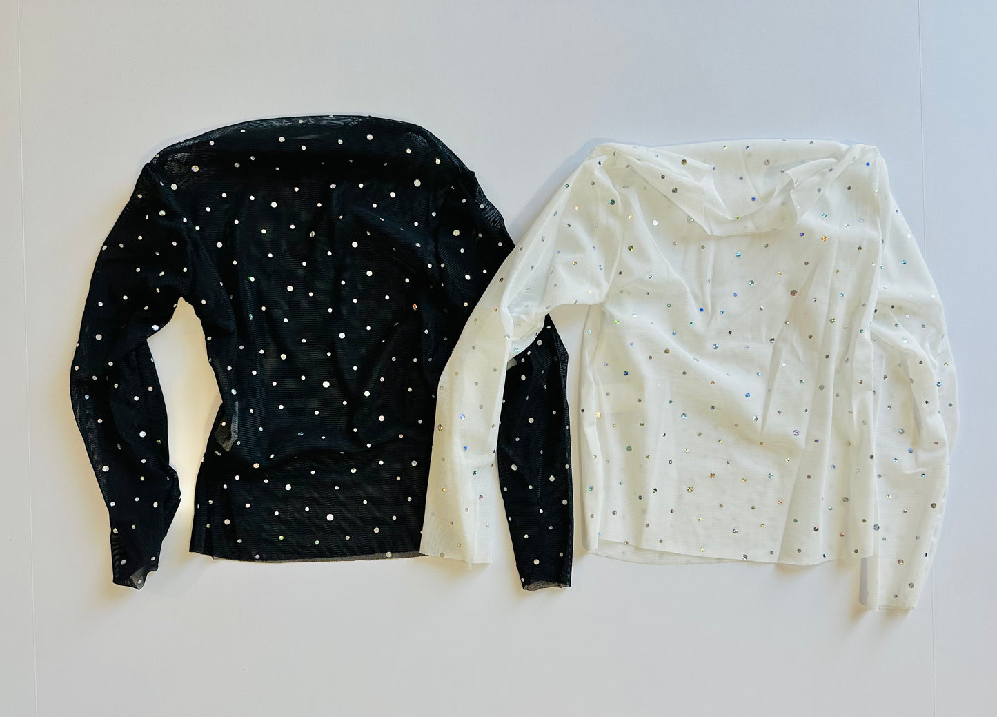 Girls Faux Rhinestone Mesh Layering Tops RTS