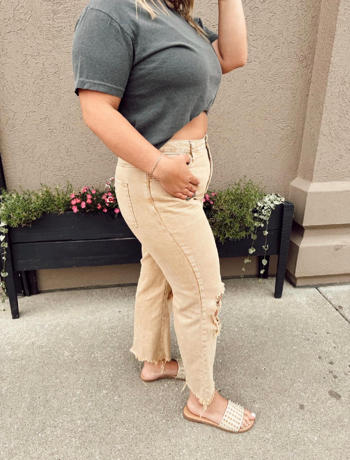 90'S Vintage Super High-Rise Crop Flares