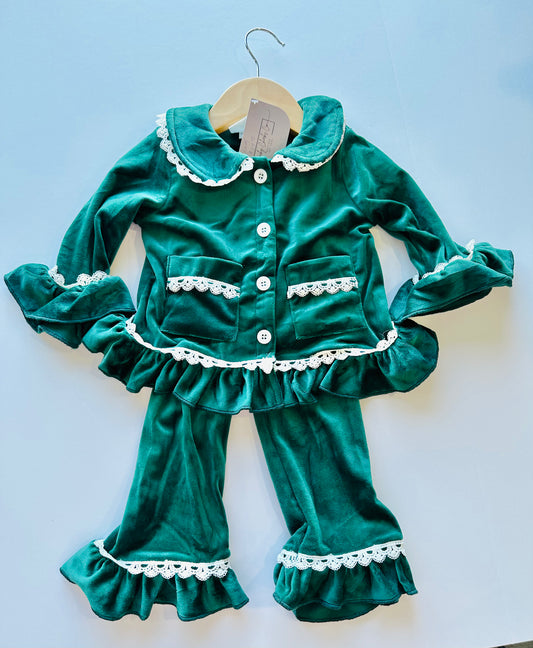 Girls Bougie Velvet PJ Set