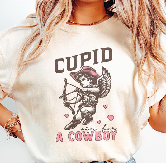 Cupid Aim For A Cowboy Tee // Crew PREO