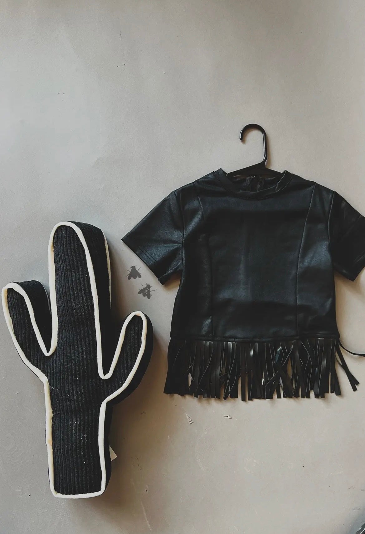 Fallon Fringe Black Top - Kids