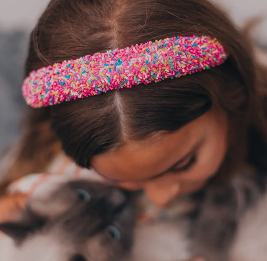 Hot Pink Padded Sprinkles Headband