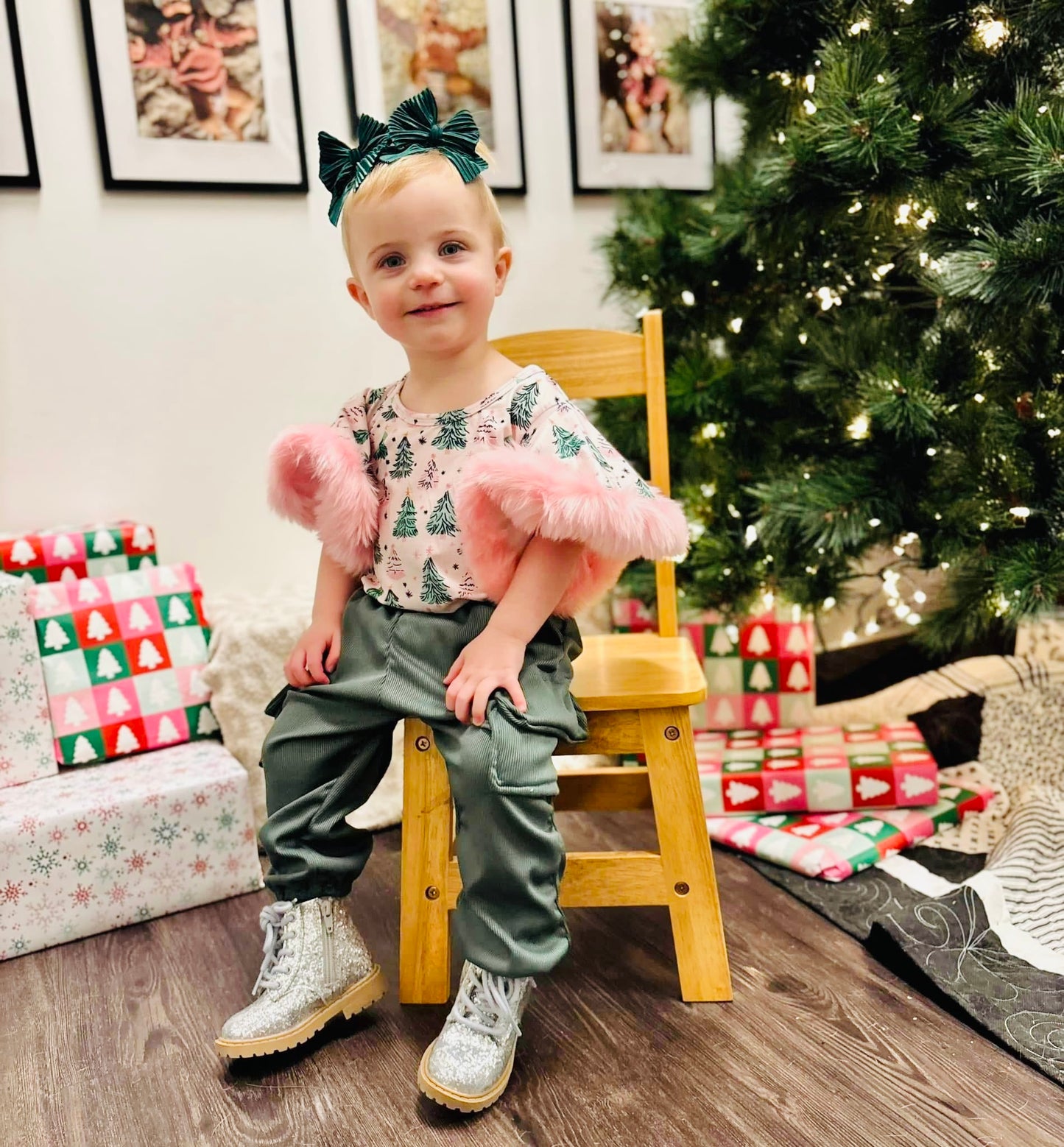 All I Want For Christmas Is You Bell Onesie - Peachy Cheeks Co Original