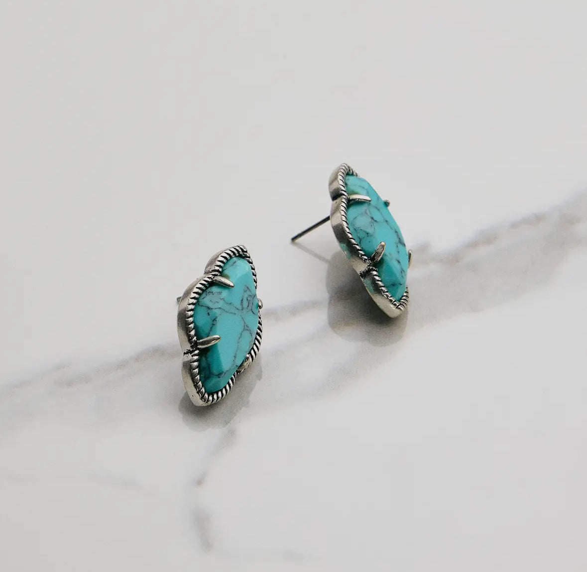 Turquoise Marquise Stud Earrings RTS